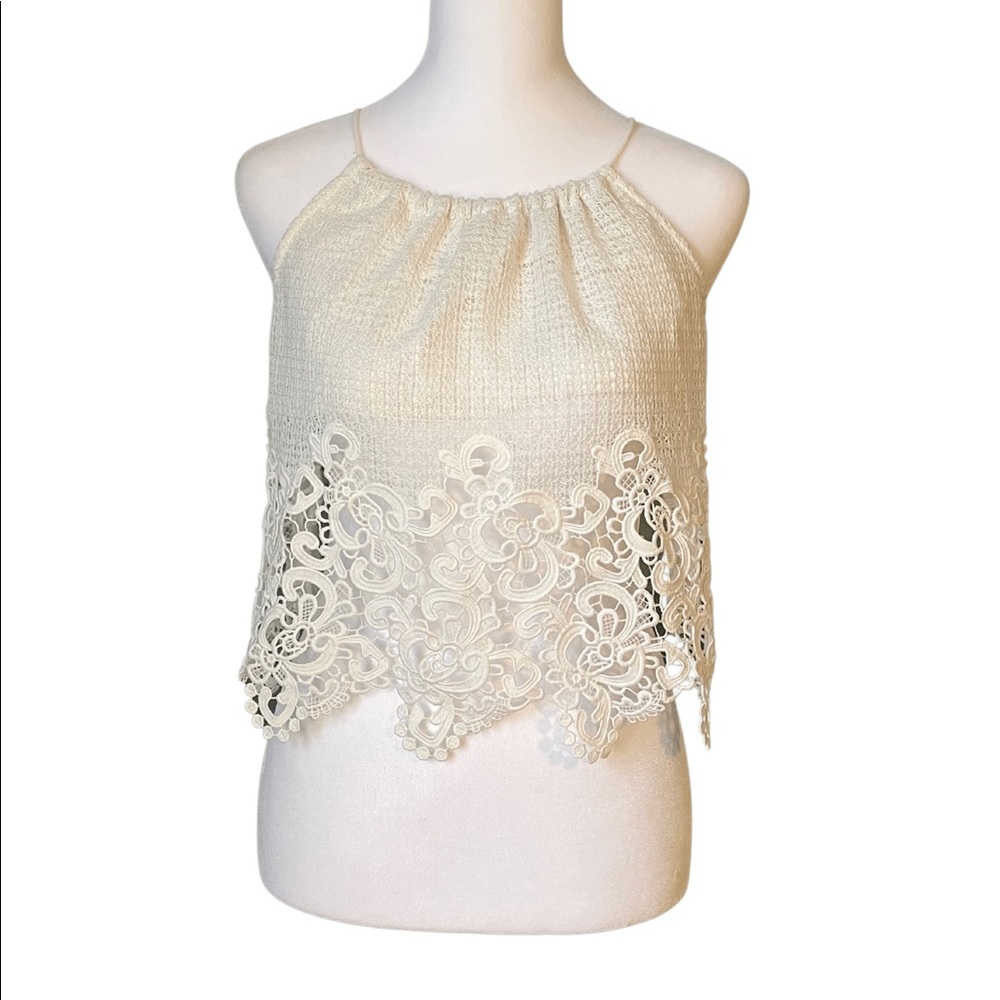 Acemi Lace Crop Halter, S, Cream